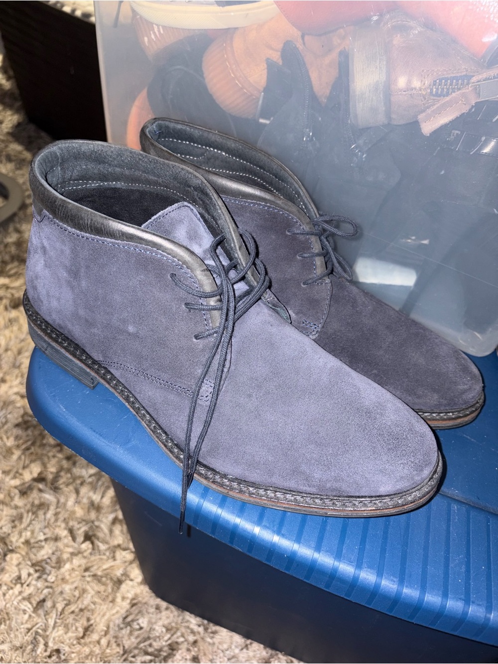Alfani Men’s Suede Chukka Boots in Navy